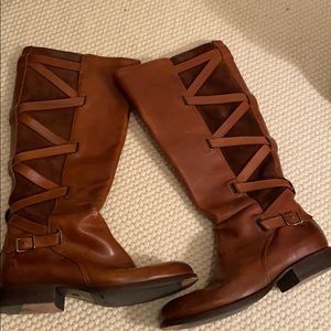 Frye Laced Leather Riding Boots